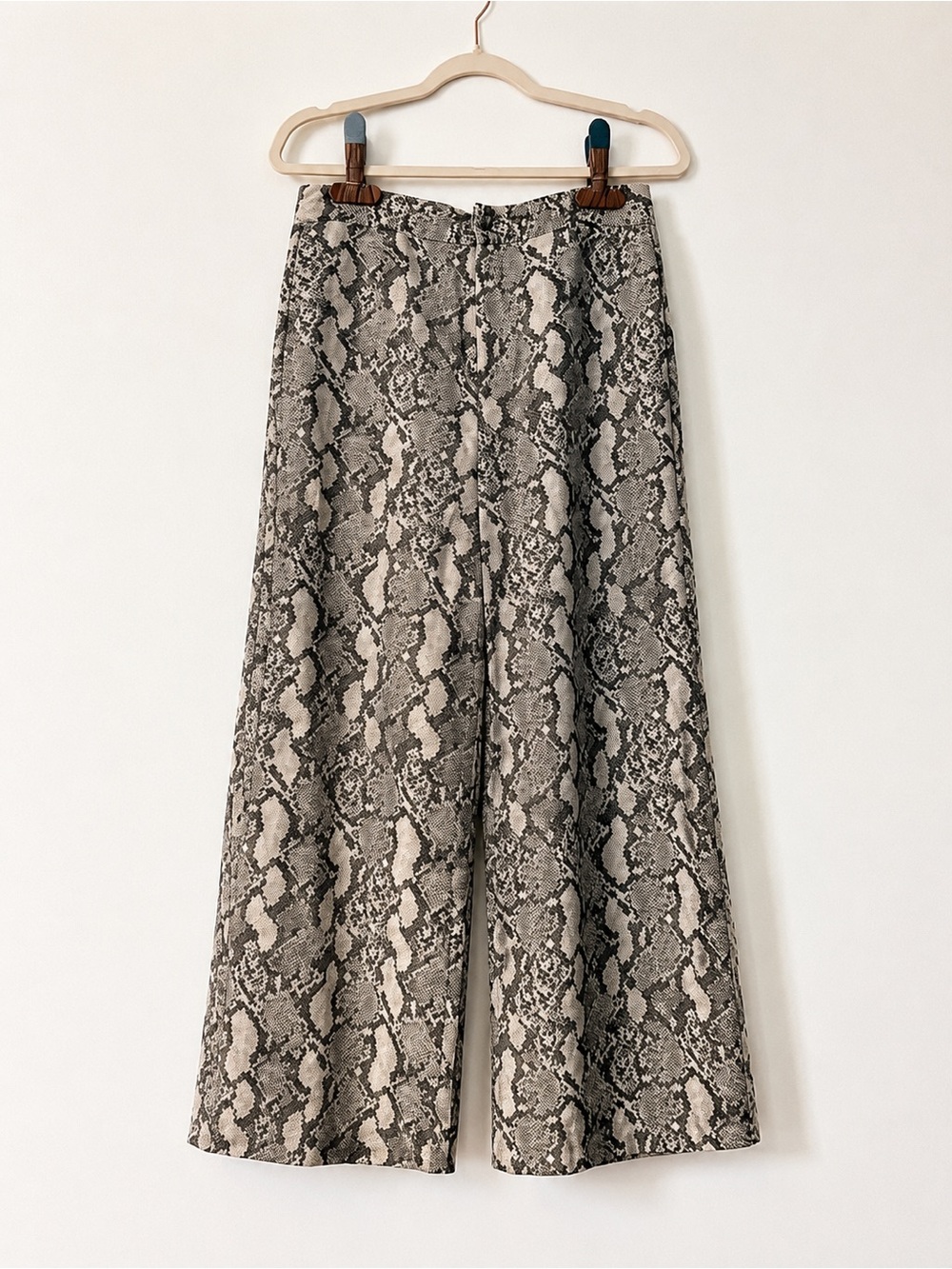 H&M Snake Print Maxi Skirt - Black & Cream